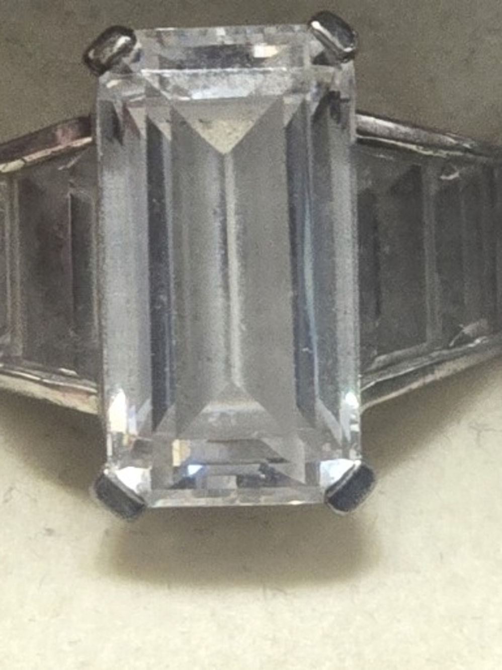 Swarovski Clear Emerald-Cut Statement Ring Size 7